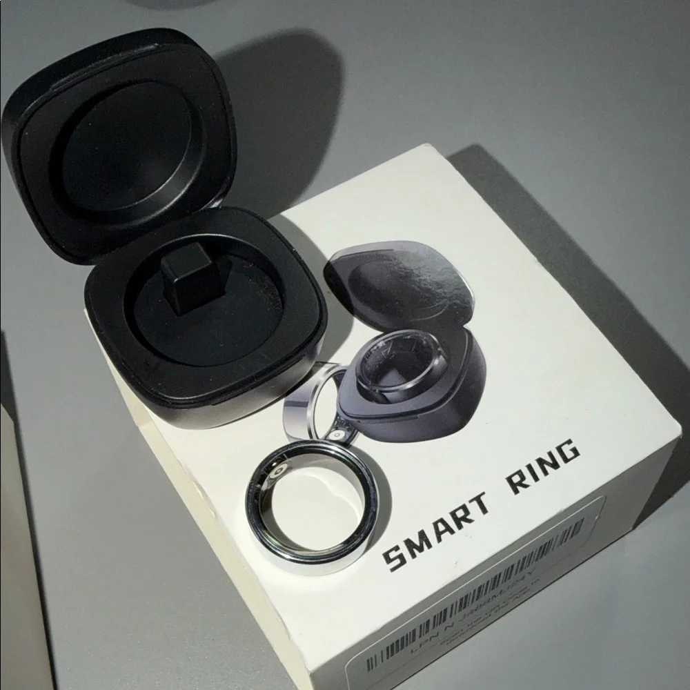 (002) Smart Ring with Black and Silver Design (sz.#9)